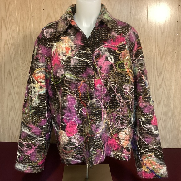 Chico’s Multi Floral Jacket size 2 - Picture 1 of 8